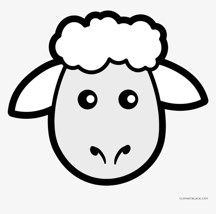 Sheep Animal Free Black White Clipart Images Clipartblack - Draw A Sheep Face, HD Png Download, Free Download