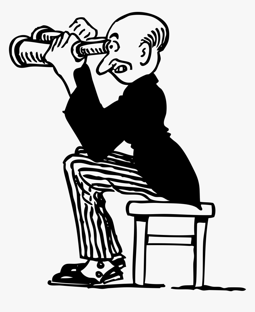 Man Using Binoculars Clip Arts - People Watching Clip Art, HD Png Download, Free Download