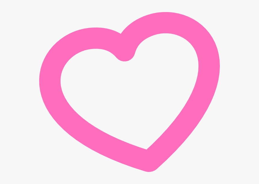 Red Outline Heart 7degree Left Clip Art - Red Heart Outline Pink, HD Png Download, Free Download