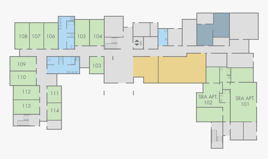 Live Oak Hall, First Floor - Oak Hall Floor Plan, HD Png Download, Free Download