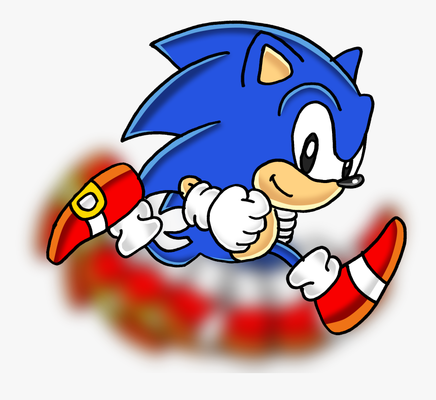 Classic Sonic Running Fast , Png Download - Classic Sonic The Hedgehog Running, Transparent Png, Free Download