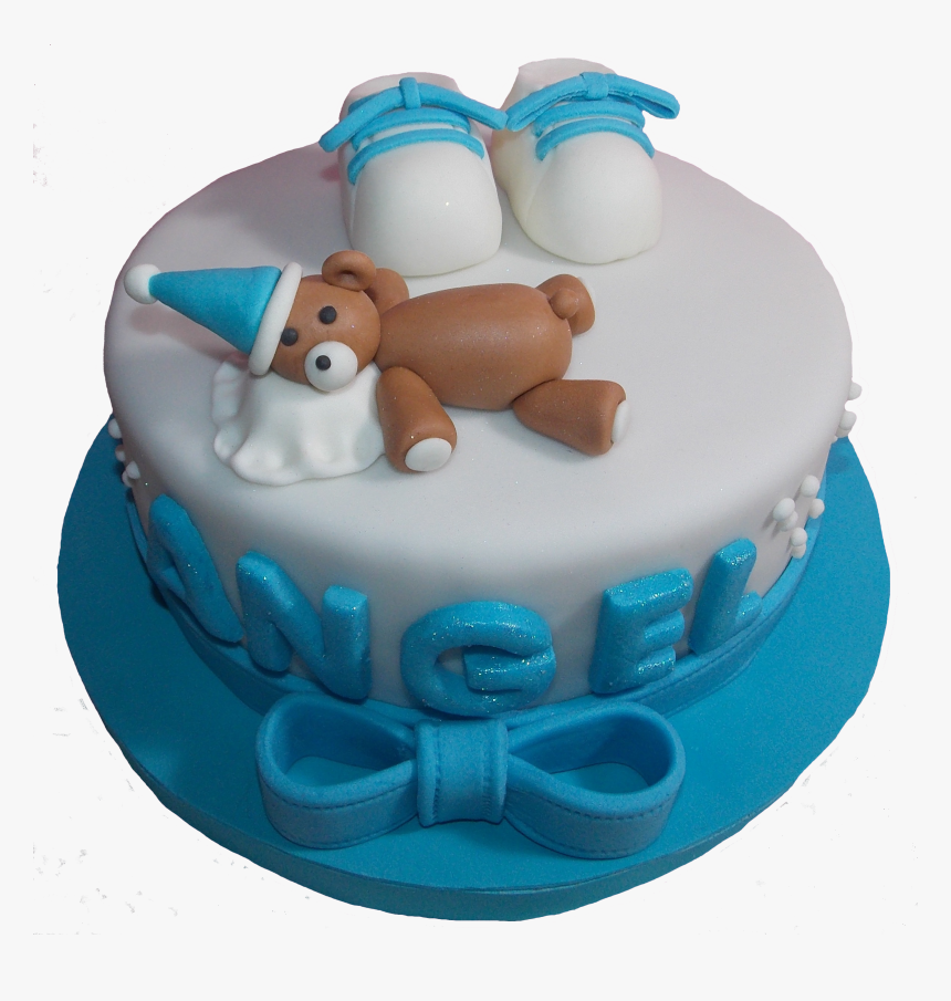 Tarta Fondant Bautizo Azul Cielo - Birthday Cake, HD Png Download, Free Download