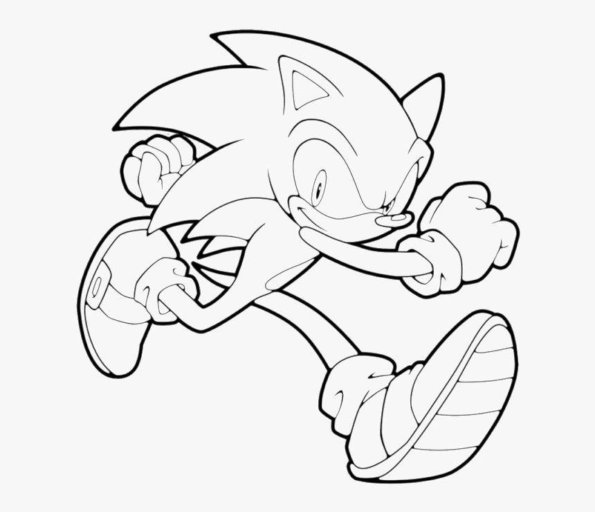 Sonic Is Running Fast And Fabulous Coloring Page Sonic Coloring Pages Hd Png Download Kindpng