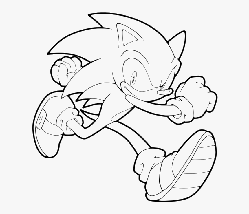 Sonic Is Running Fast And Fabulous Coloring Page - Sonic Coloring Pages, HD Png Download, Free Download