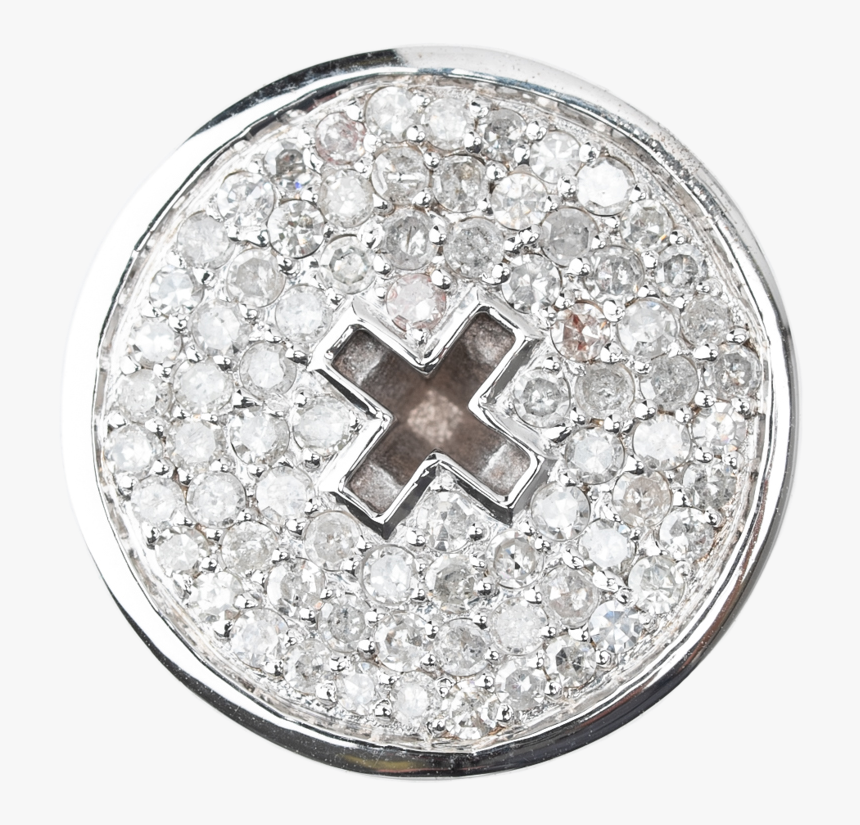 White Gold Button White Diamonds - Locket, HD Png Download, Free Download