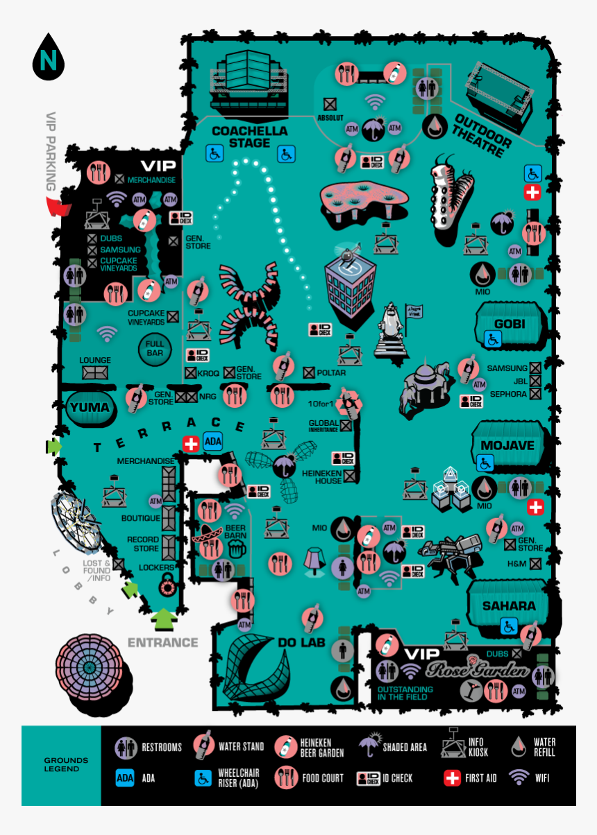 Coachella Festival Map 2018, HD Png Download kindpng