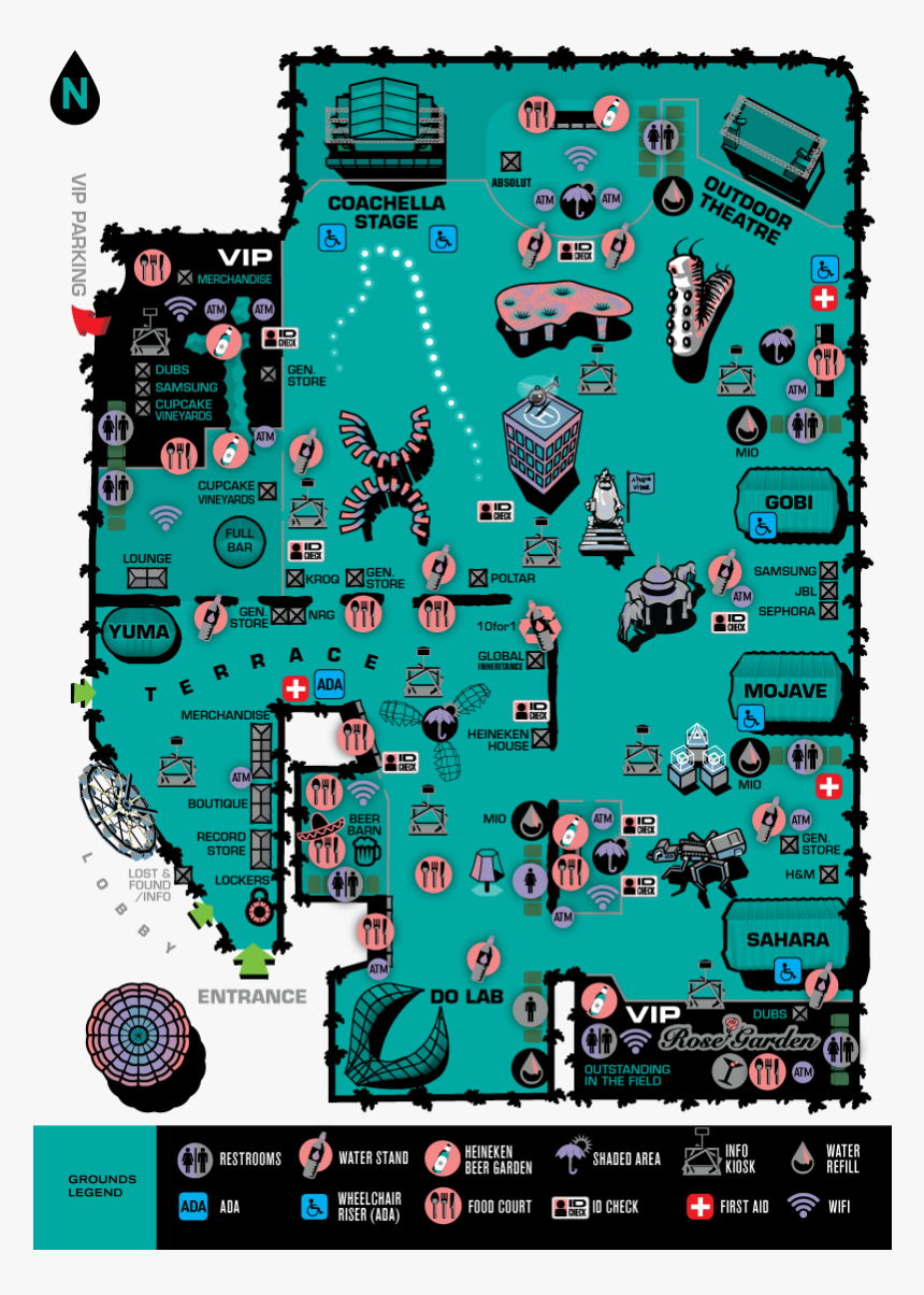 Coachella Festival Map 2018, HD Png Download, Free Download