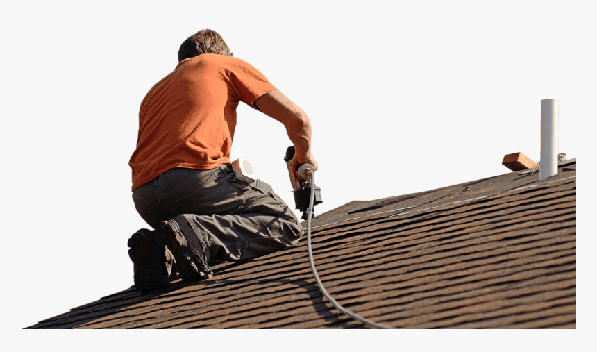 Clip Art Residential Roofers Water Damage - Man Repairing Roof, HD Png Download, Free Download