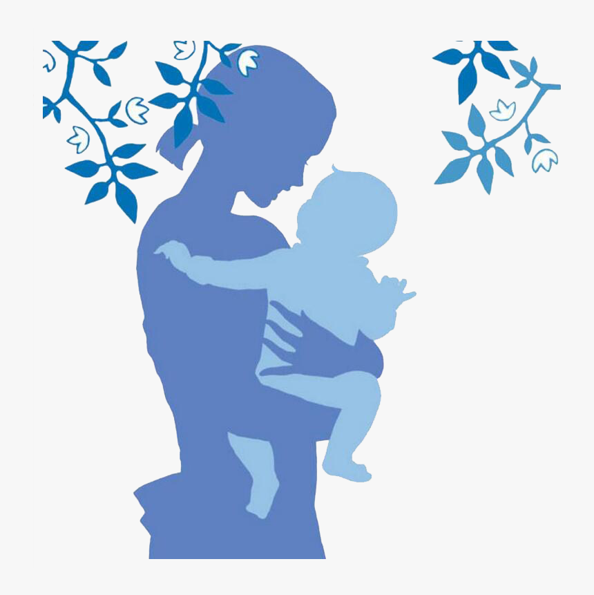 Free Png Mother"s Day - Mother And Child Clipart Blue, Transparent Png, Free Download