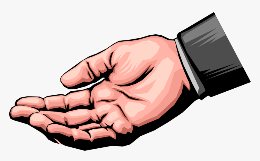 Vector Illustration Of Open Hand Palm - Examples Of One Handed Signs, HD Png Download, Free Download