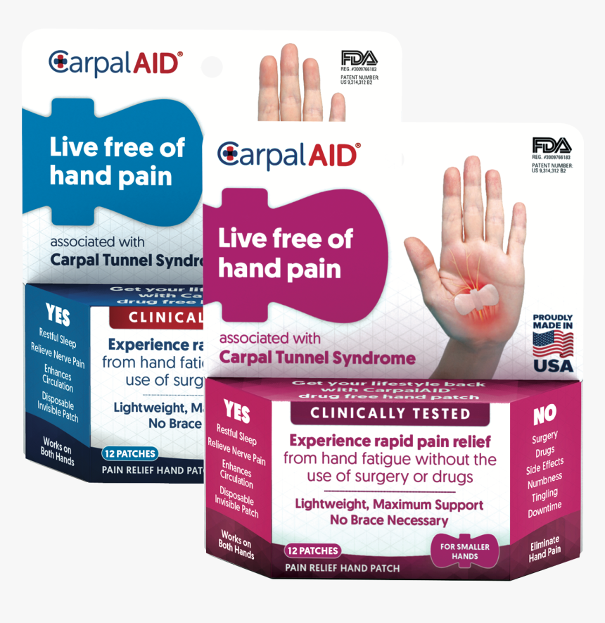 Carpal Tunnel Hand Pain Relief With Carpalaid - Medicine For Painful Hands, HD Png Download, Free Download