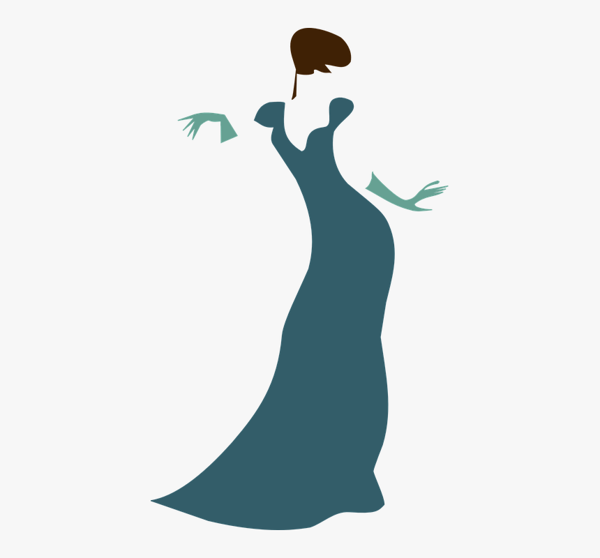 Woman, Formal, Dress, Teal, Gloves, Stylish, Retro - Lady Clip Art Png, Transparent Png, Free Download