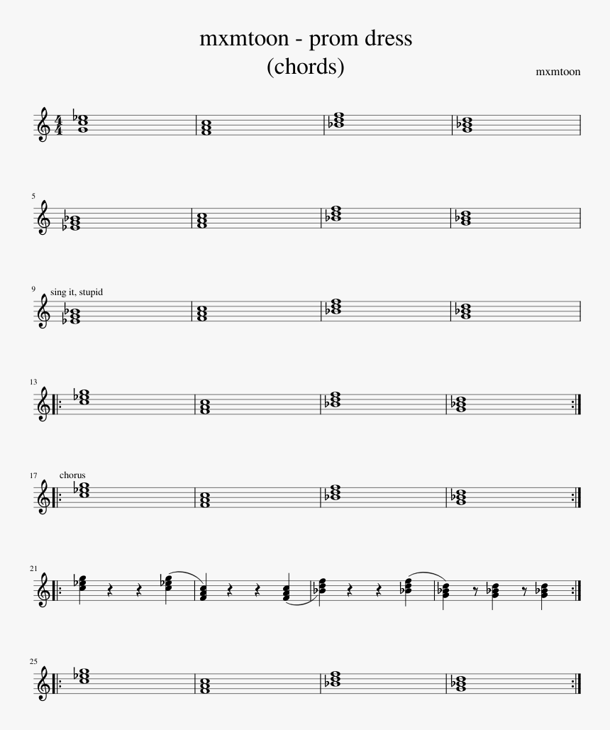 Mxmtoon Prom Dress Ukulele Chords, HD Png Download, Free Download