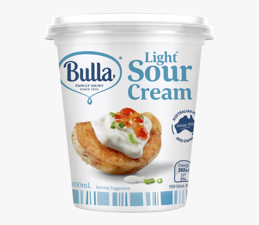 Bulla Light Sour Cream 200ml - Light Sour Cream Bulla, HD Png Download, Free Download