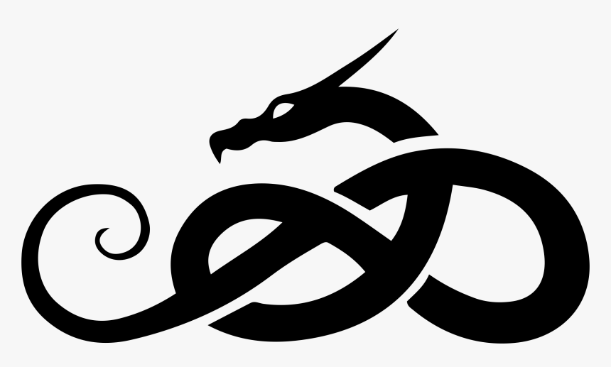 Silhouette Chinese Dragon Drawing Stencil - Dragon Celtic Knot, HD Png Download, Free Download