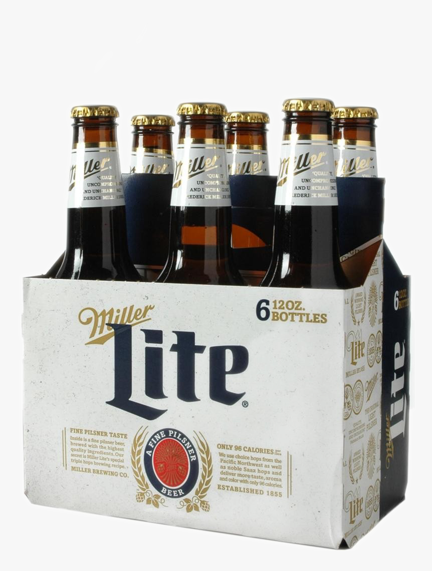 Miller Lite 12oz 6pk Nr 12oz Beer - Guinness, HD Png Download, Free Download