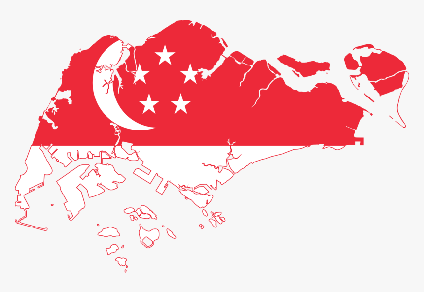 Singapore Flag Map, HD Png Download, Free Download