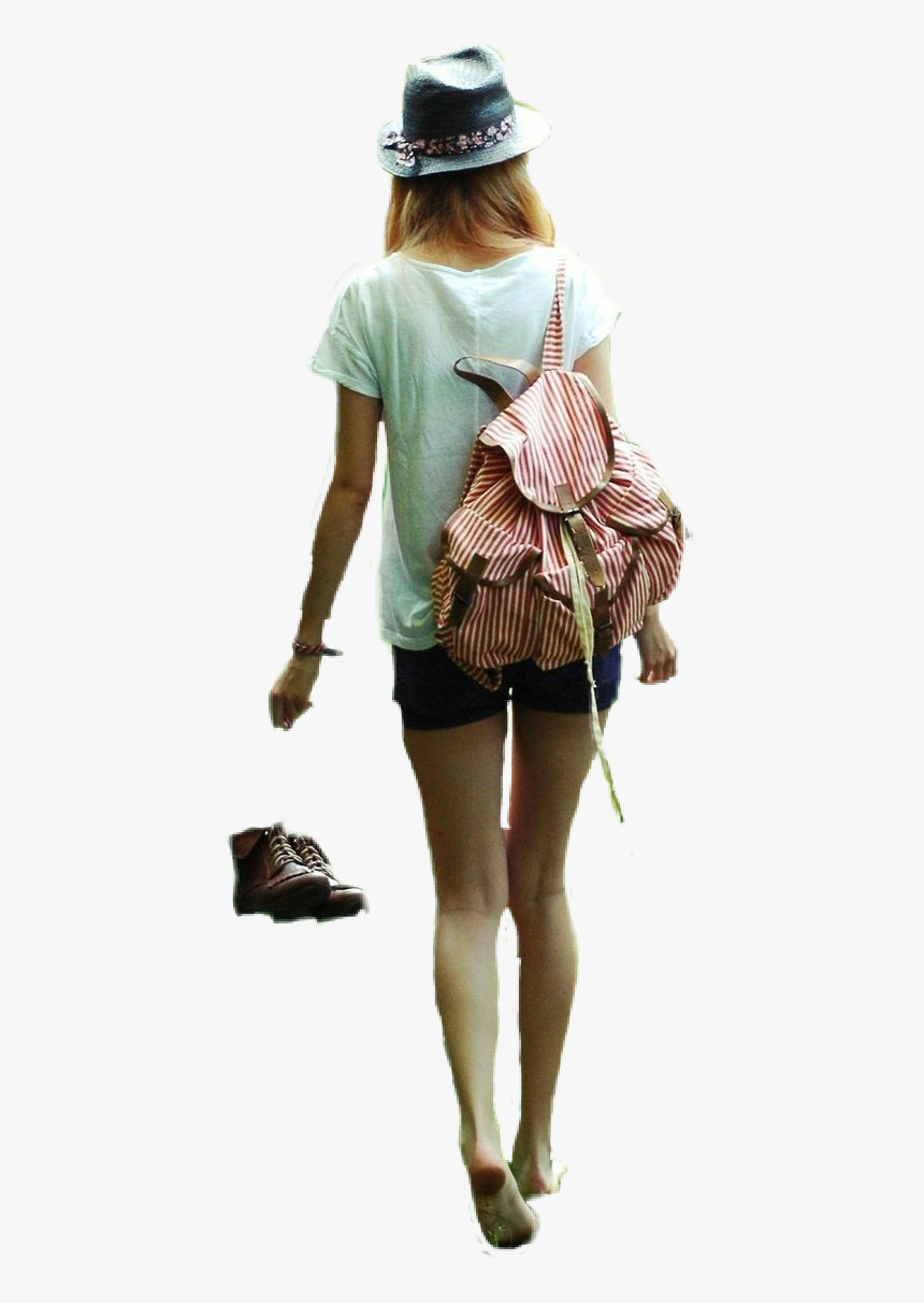 #walking #backview #woman #girl #backpacking - Girl, HD Png Download, Free Download