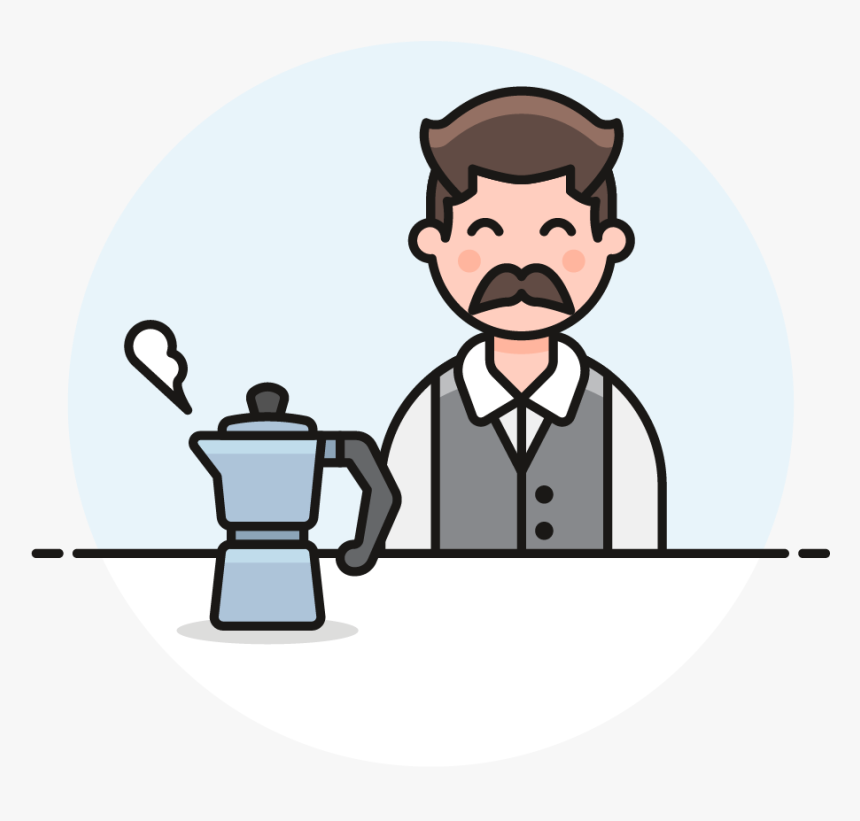 Male Clipart Barista - Cartoon, HD Png Download, Free Download
