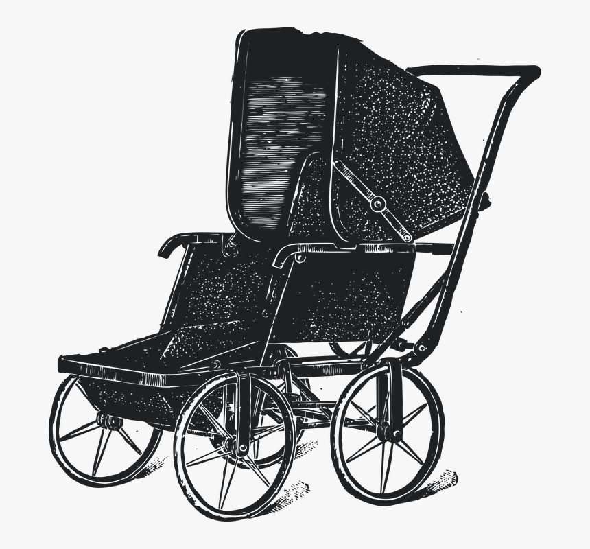 Vintage Pram, Vintage Stroller, Baby Stroller, Pram - Vintage Stroller Png, Transparent Png, Free Download