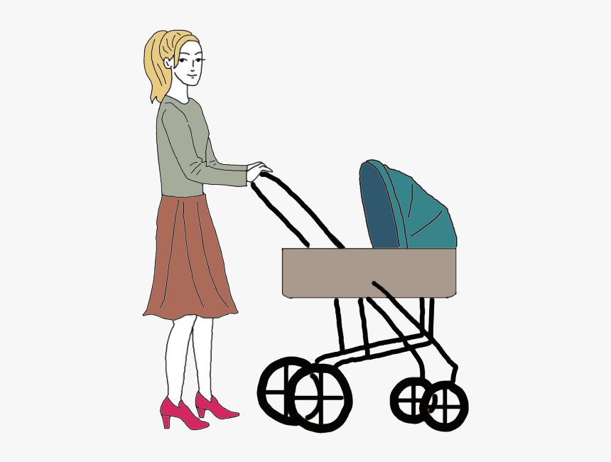 Clipart Mom Baby Stroller - Mom Baby Carriage Png, Transparent Png, Free Download