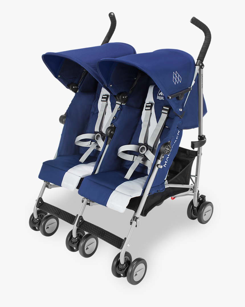 Maclaren Twin Triumph Stroller-medieval Blue/silver - Maclaren Twin Triumph 2017, HD Png Download, Free Download