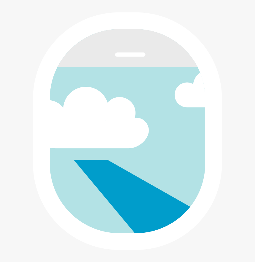 Plane Window Flat Icon Vector - Plane Png Icon In Circle, Transparent Png, Free Download