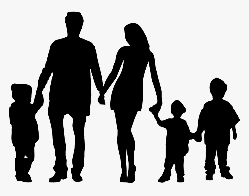 My Black Family, My White Privilege - Family Of 5 Silhouette, HD Png Download, Free Download