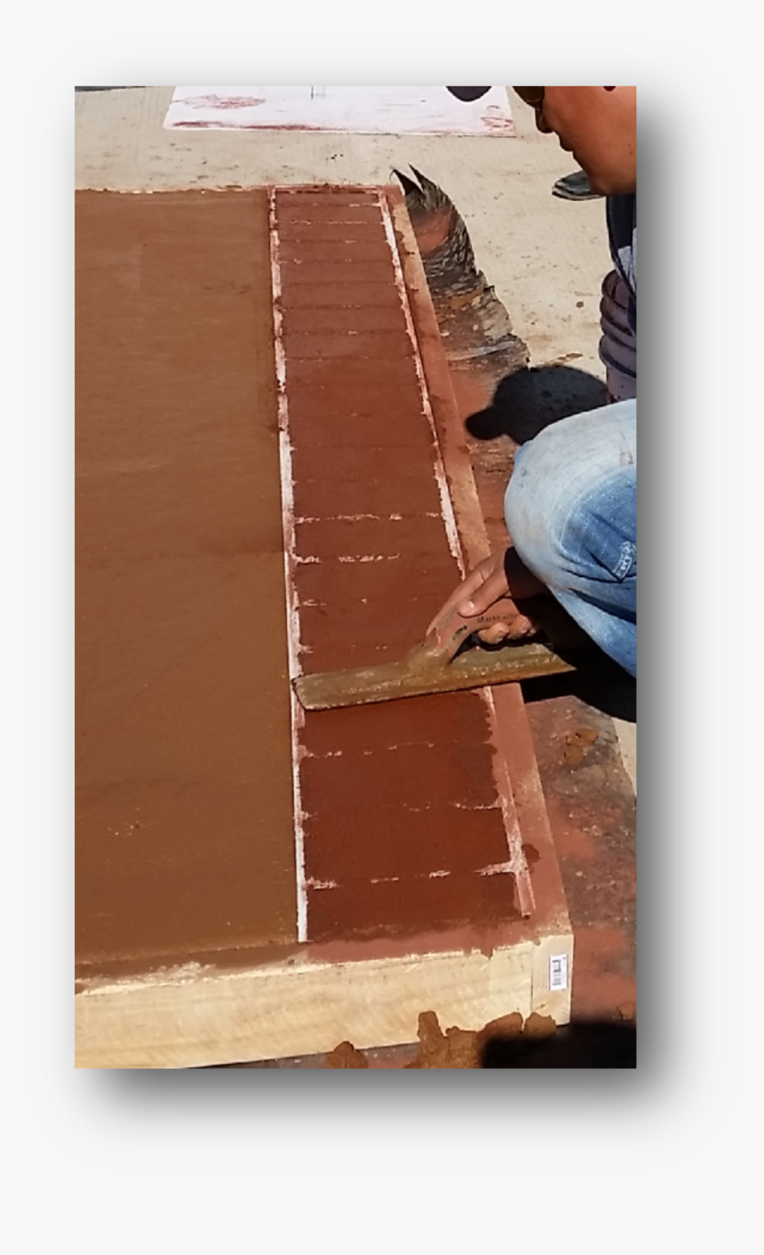 Worker Using A Brick Stencil On A Border - Floor, HD Png Download, Free Download