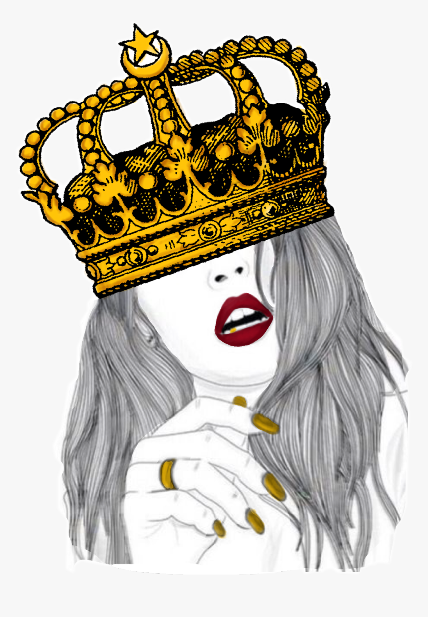 Transparent Crown Drawing Png - Girl With Crown Drawing, Png Download, Free Download
