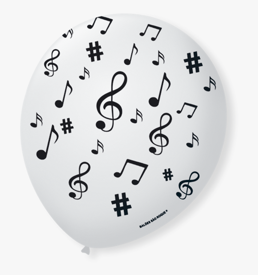Balão N9 Notas Musicais Branco Polar/preto - Music, HD Png Download, Free Download