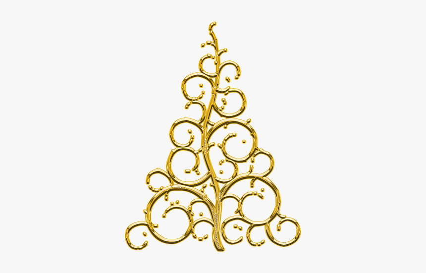 Gold Christmas Tree - Transparent Golden Christmas Trees, HD Png Download, Free Download