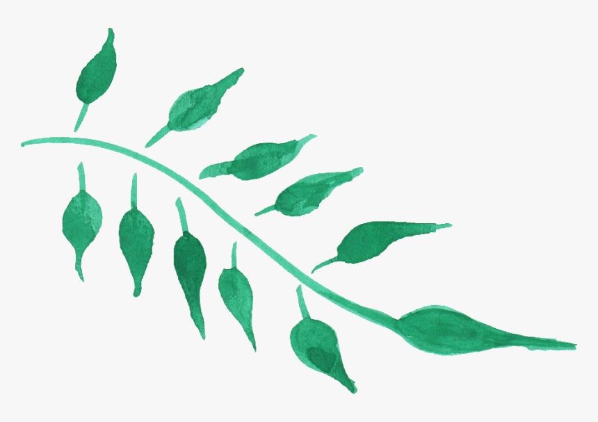 Free Green Leaf Watercolor Png , Png Download - Watercolor Plant Tumblr Png, Transparent Png, Free Download