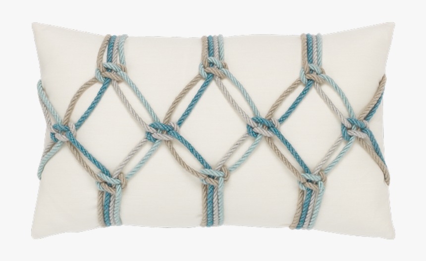 Elaine Smith Outdoor Pillows Aqua Rope Lumbar 8n3 Elaine - Aqua Outdoor Throw Pillows, HD Png Download, Free Download