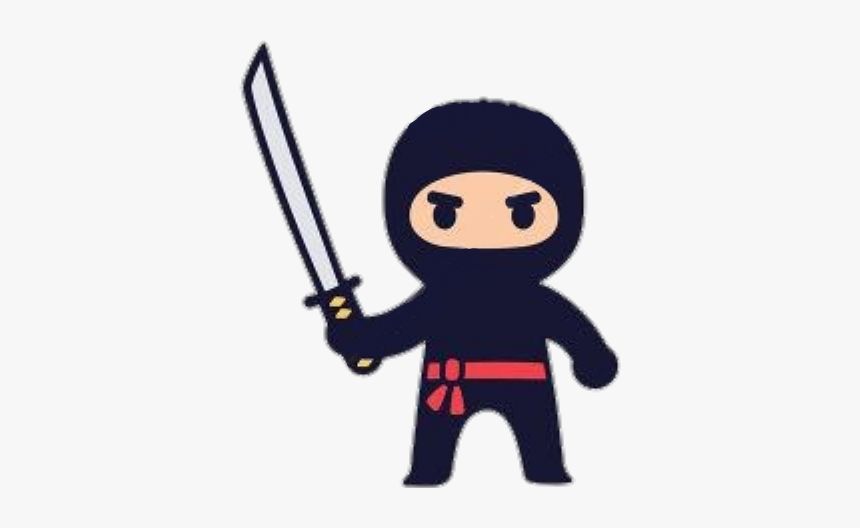 #sticker #sword #ninja - Cartoon Ninja With Swords, HD Png Download, Free Download