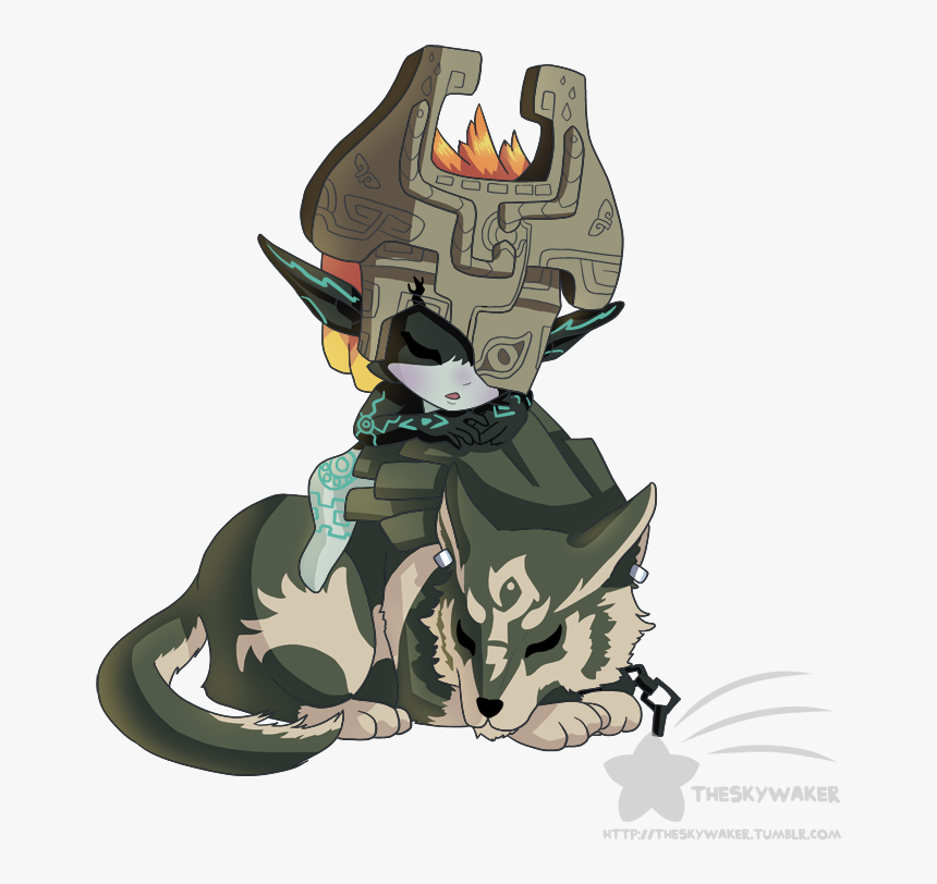 Midna Drawing Wolf Link - Midna And Link Drawing, HD Png Download, Free Download