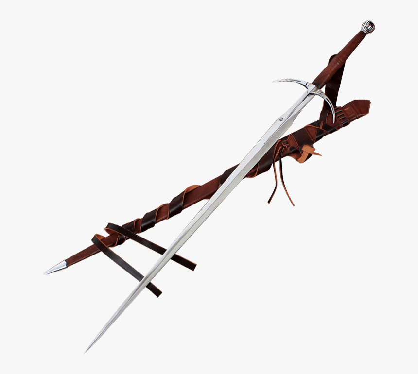 Two Handed Danish Sword With Scabbard - Sword, HD Png Download, Free Download