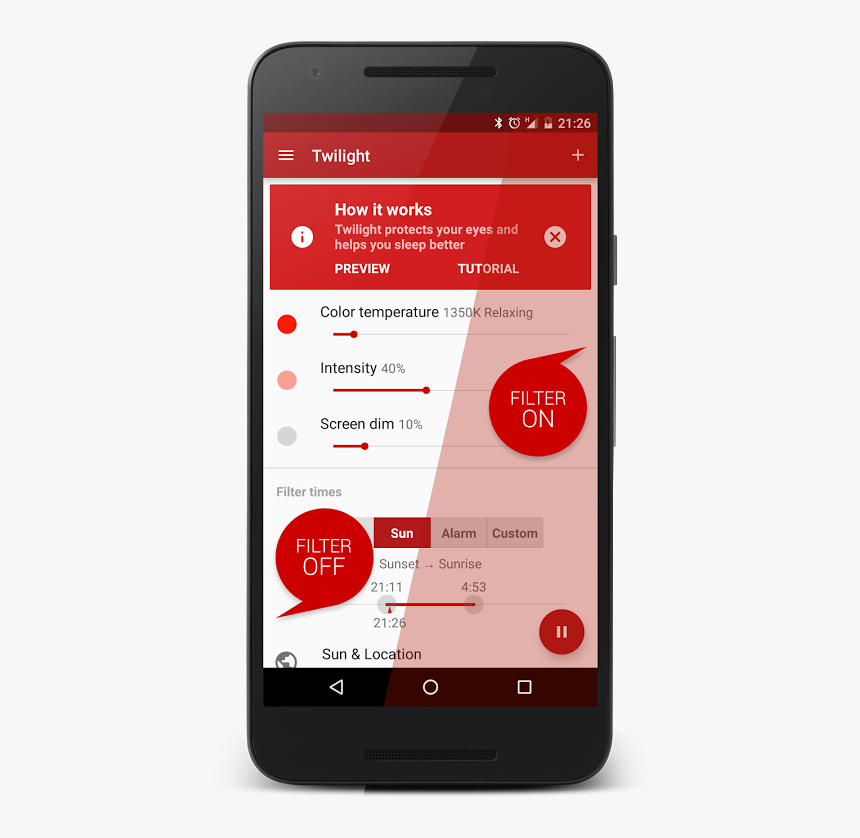 Night Mode - Twilight Blue Light Filter App, HD Png Download, Free Download