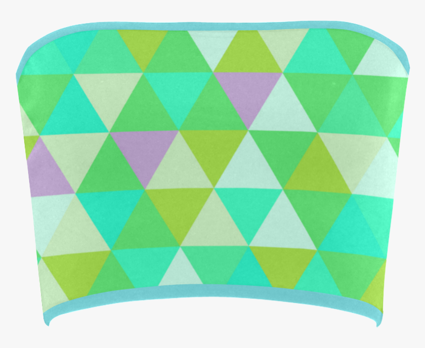 Geometric Green Triangle Pattern Bandeau Top - Triangle, HD Png Download, Free Download