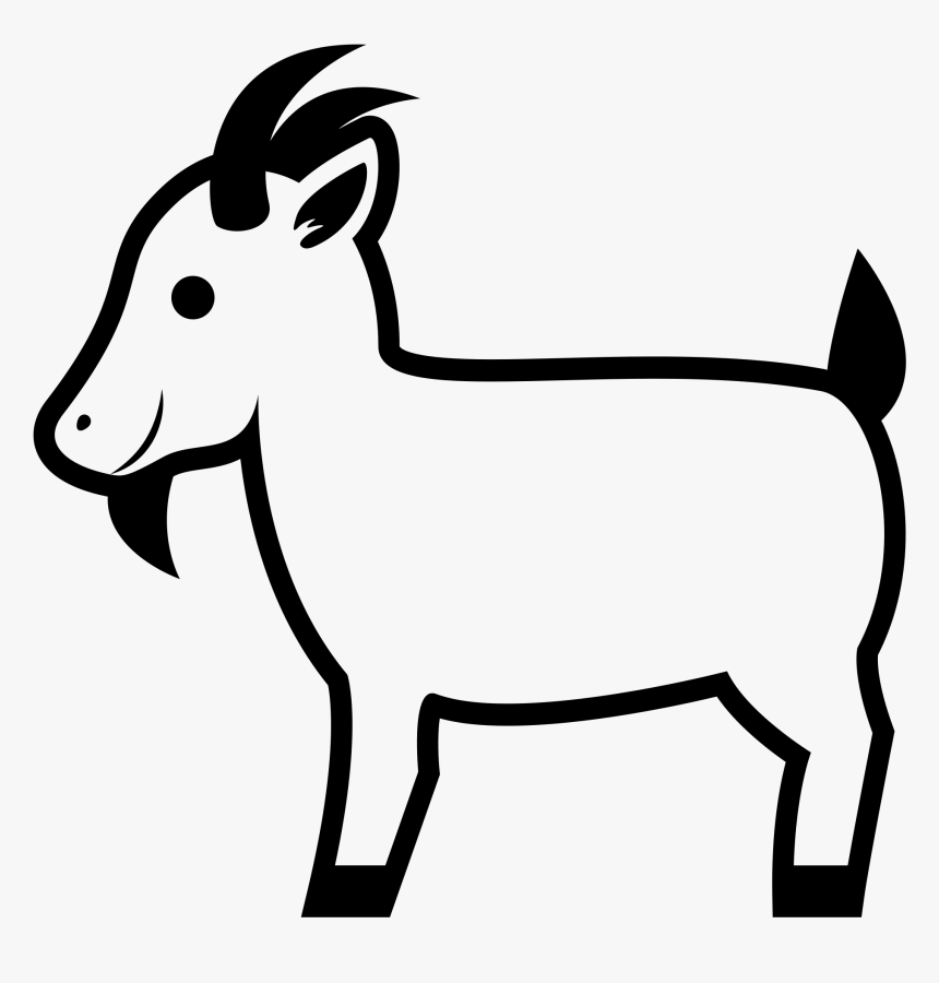 File Emojione Bw F - Goat Emoji Black And White, HD Png Download, Free Download