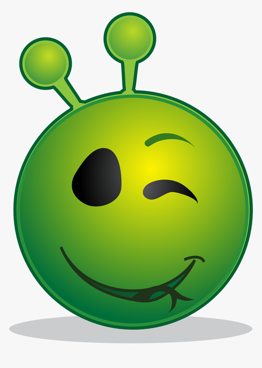 Alien, Smiley, Wink, Emoticon, Emoji, Emotion - Clipart Alien Smiling Png, Transparent Png, Free Download