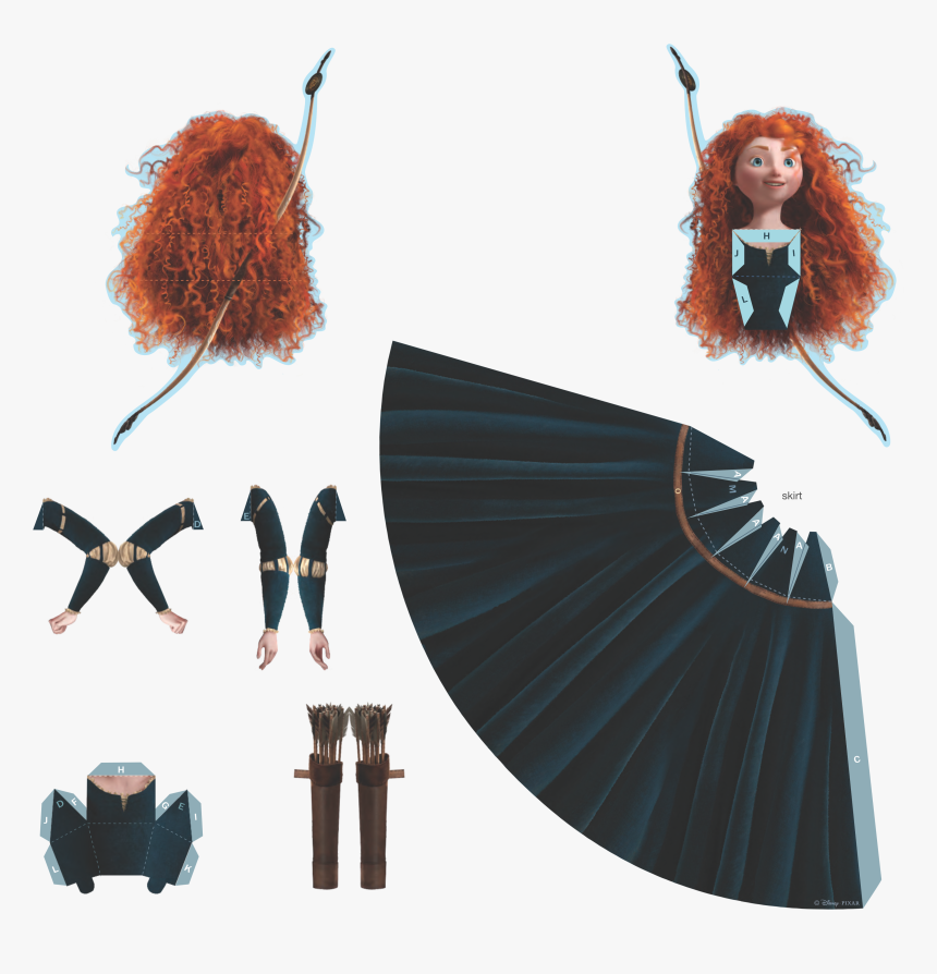 Molde Princesa Merida Paper Craft Png - Merida Paper Doll, Transparent Png, Free Download