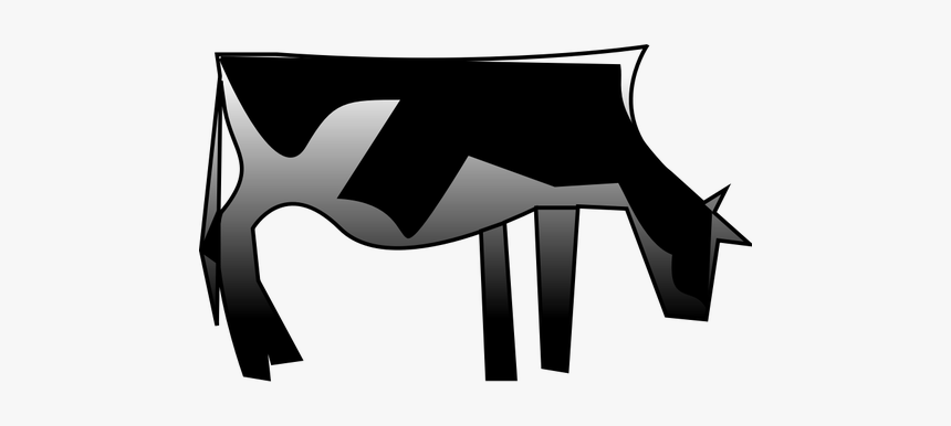 Vector Clip Art Of Greyscale Cow - Cattle, HD Png Download, Free Download