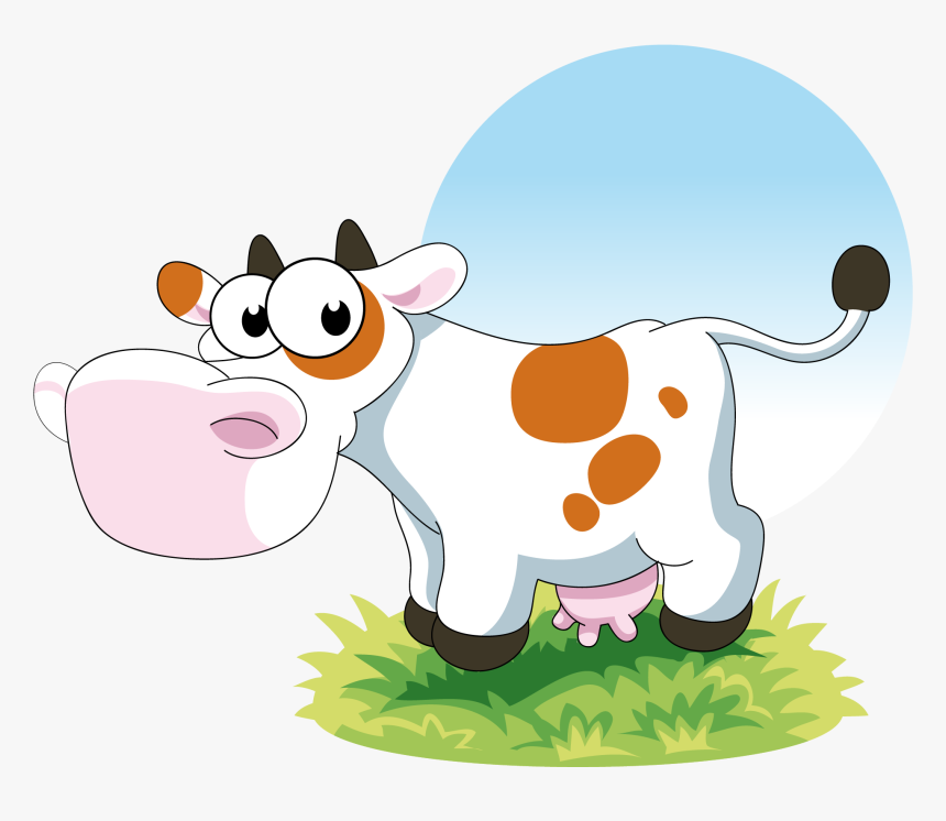 Cute Vector Cartoon Cow Cattle Free Hd Image Clipart - Farm Vector, HD Png Download, Free Download