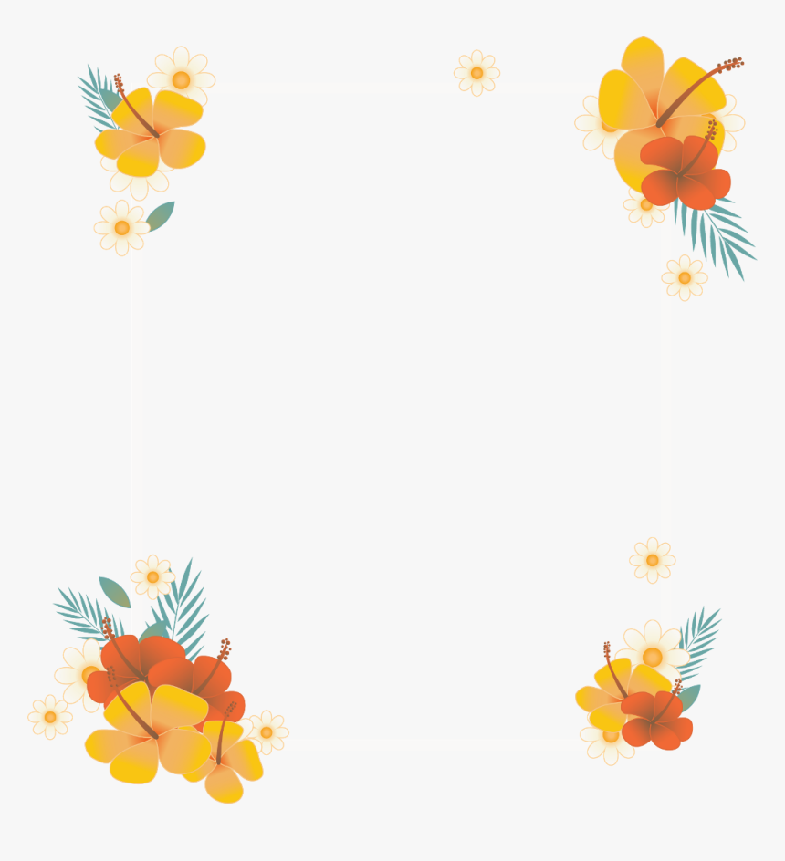 #frame #border #flowers #tropical #ftestickers Clipart, HD Png Download, Free Download