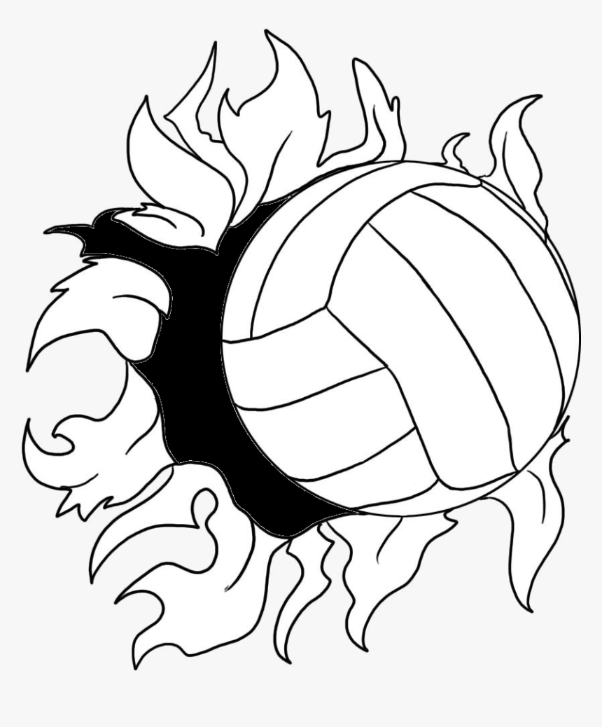 Art Download Clip On - Volleyball Art Drawing, HD Png Download, Free Download