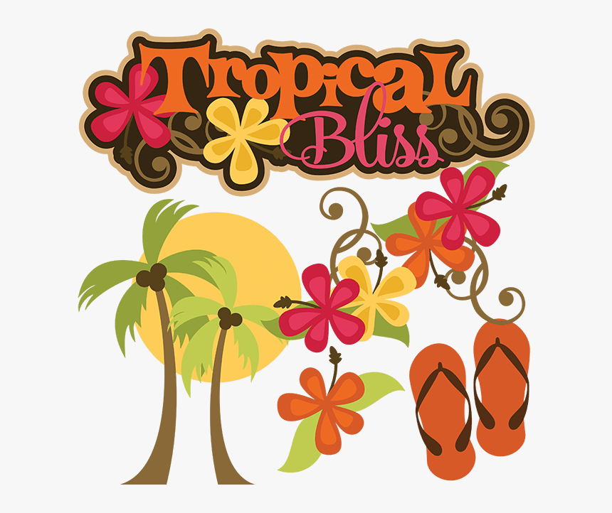 Cute Tropical Clipart - Flip Flops Beach Summer Clip Art, HD Png Download, Free Download