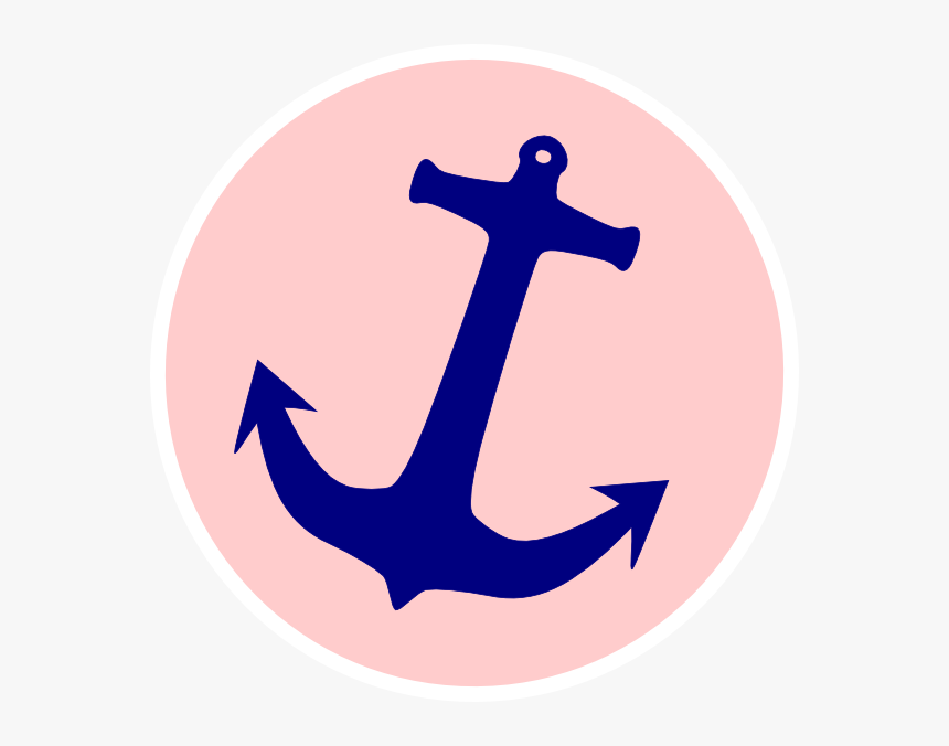 Graphic Black And White Library Anchor Clip Vector - Navy And Pink Anchor, HD Png Download, Free Download