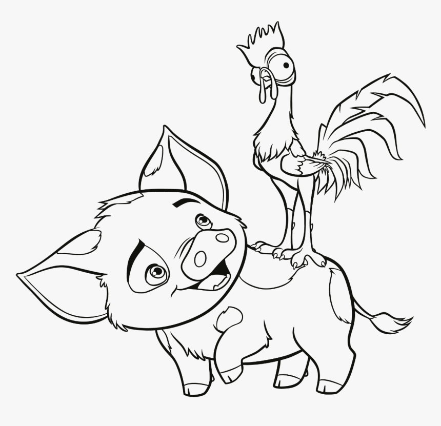 Coloring Book Pages Kids Fun Art Coloring Videos - Moana Coloring Pages Hei Hei, HD Png Download, Free Download