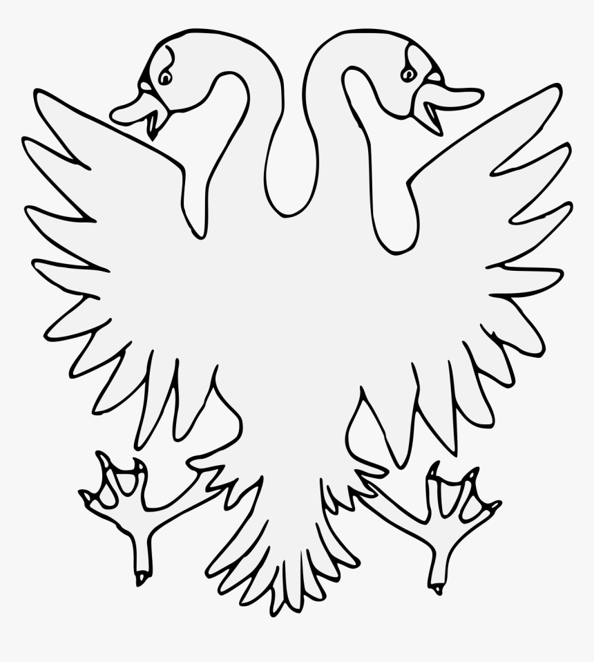 Duck Clipart , Png Download - Two Headed Swan Heraldry, Transparent Png, Free Download